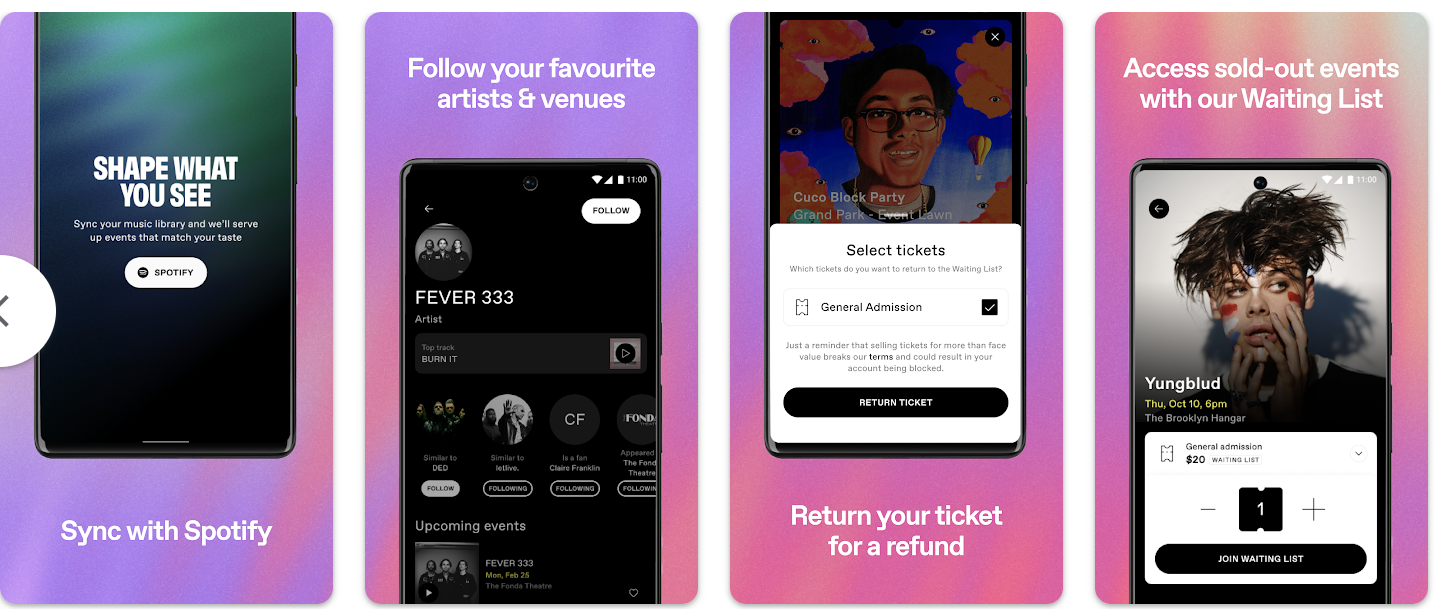 DICE live shows app
